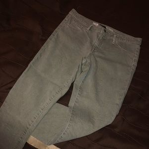 Mossimo Green Mid-Rise Skinny Jegging (Size 10)